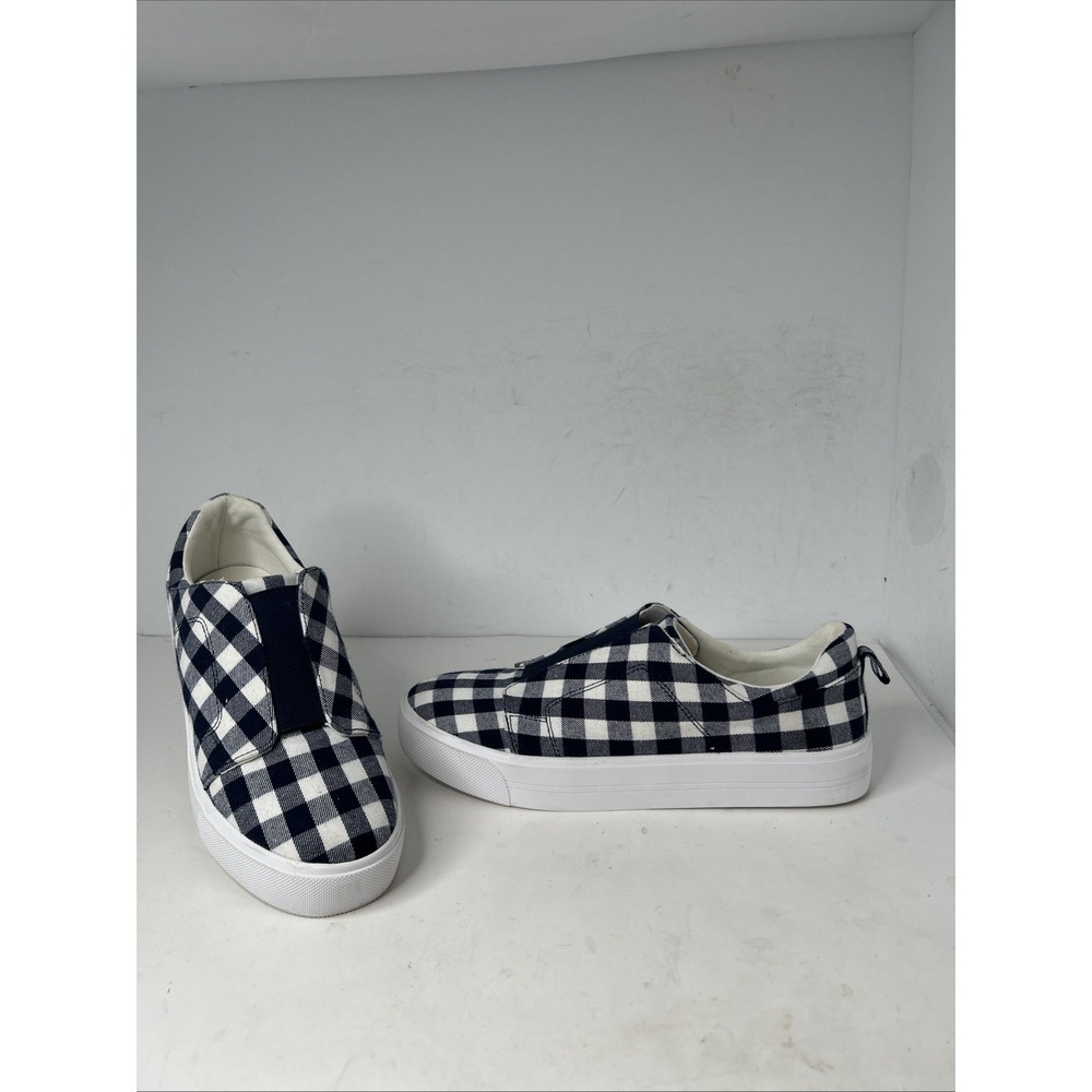 Isaac Mizrahi Gingham SLIP-ON UNISEX MEN Size 12 Navy